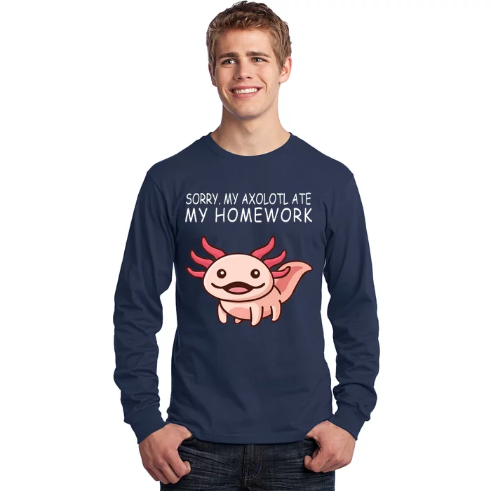 School Axolotl My Axolotl Ate My Homework Cute Axolotl Long Sleeve Shirt