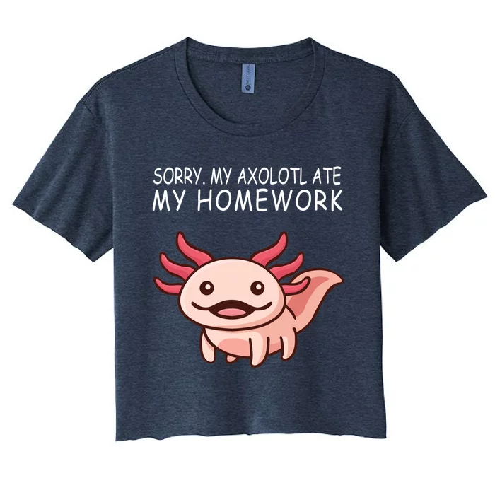 School Axolotl My Axolotl Ate My Homework Cute Axolotl Women's Crop Top Tee