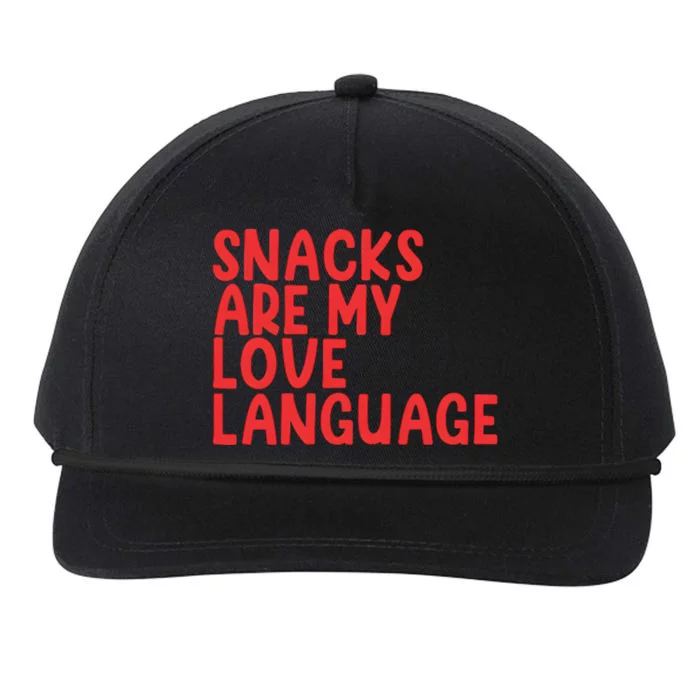 Snacks Are My Love Language Snapback Five-Panel Rope Hat