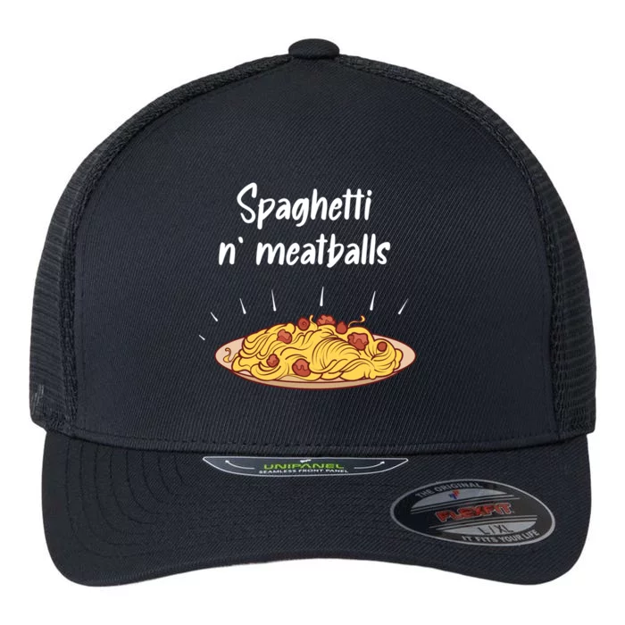 Spaghetti And Meatballs Spaghetti And Meatballs Cool Gift Flexfit Unipanel Trucker Cap