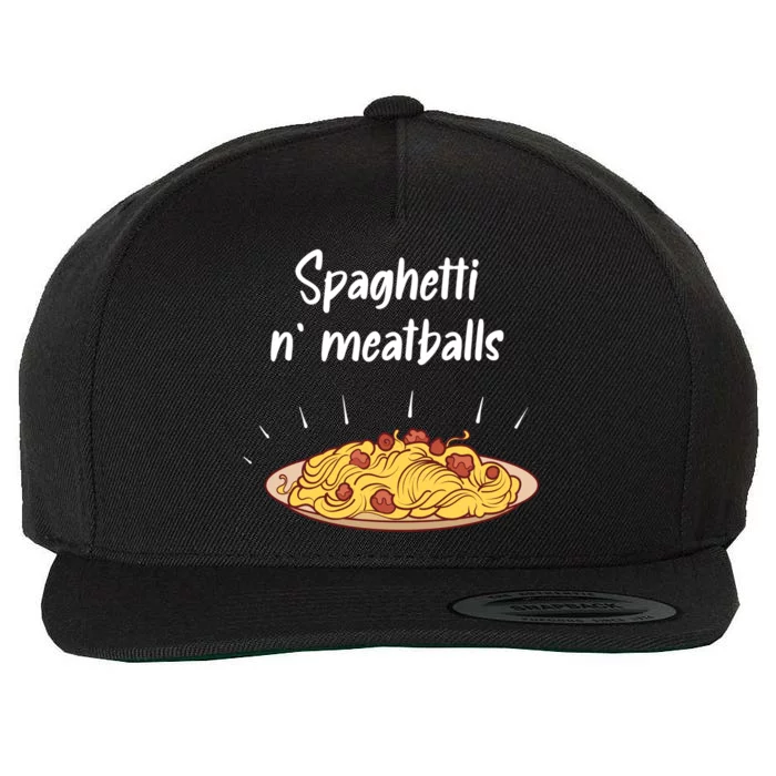 Spaghetti And Meatballs Spaghetti And Meatballs Cool Gift Wool Snapback Cap