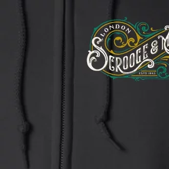 Scrooge And Marley Counting House Christmas Carol Full Zip Hoodie