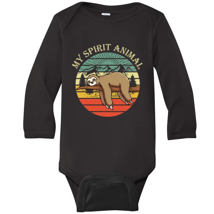 Sloths Are My Spirit Animal Sloth Is My Spirit Animal Baby Long Sleeve Bodysuit