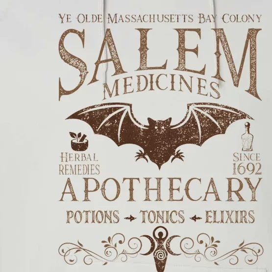 Salem Apothecary Medicines Herbal Witch Bat Beige Performance Fleece Hoodie