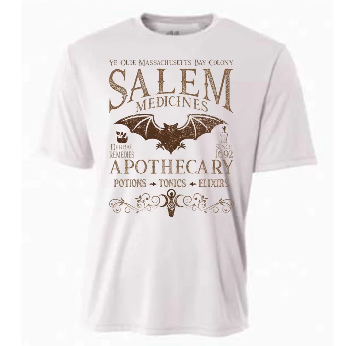 Salem Apothecary Medicines Herbal Witch Bat Beige Cooling Performance Crew T-Shirt