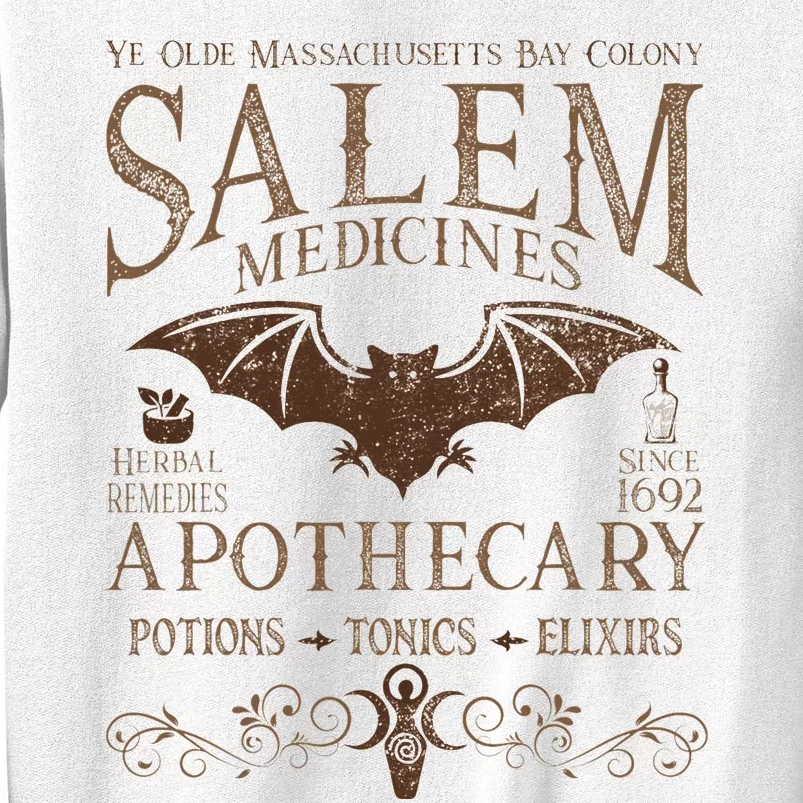 Salem Apothecary Medicines Herbal Witch Bat Beige Sweatshirt