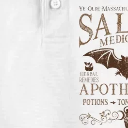 Salem Apothecary Medicines Herbal Witch Bat Beige Dry Zone Grid Performance Polo