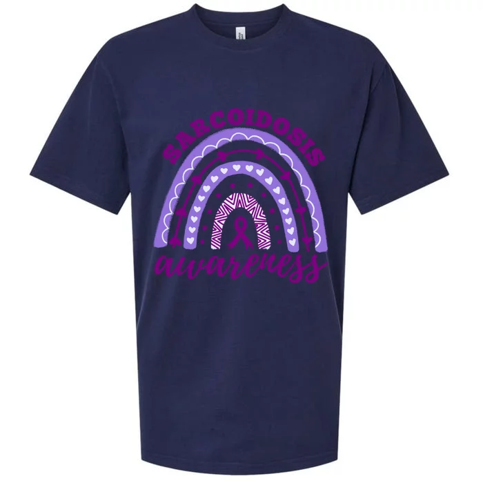 Sarcoidosis Awareness Month Rainbow Gift Sueded Cloud Jersey T-Shirt