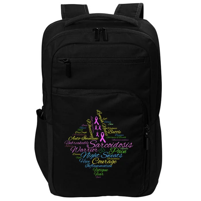 Sarcoidosis Awareness Month Sarcoidosis Warrior Word Cloud Gift Impact Tech Backpack