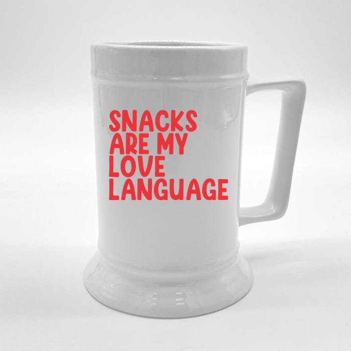 Snacks Are My Love Language Front & Back Beer Stein