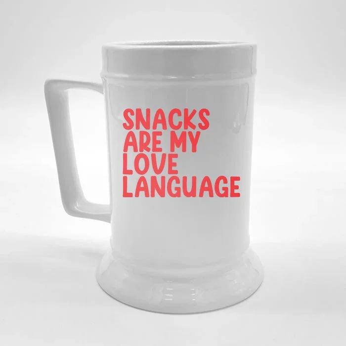 Snacks Are My Love Language Front & Back Beer Stein