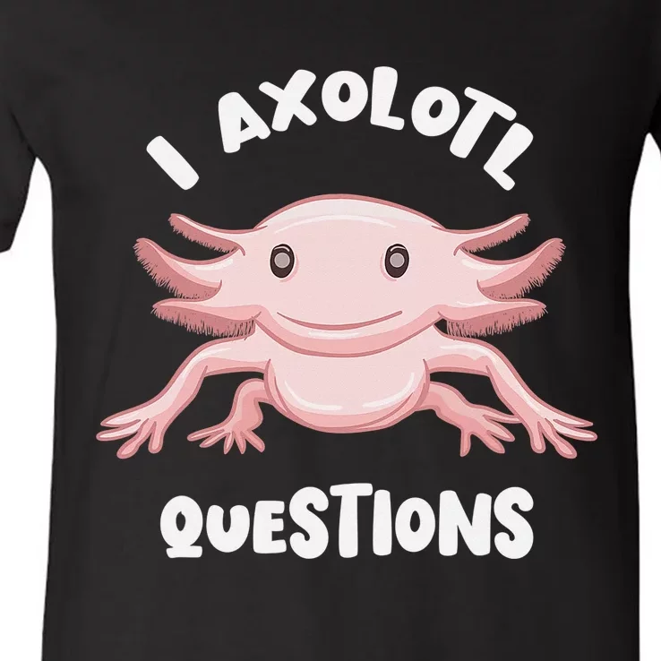 Smiling Axolotl Mexican Walking Fish I Axolotl Questions V-Neck T-Shirt