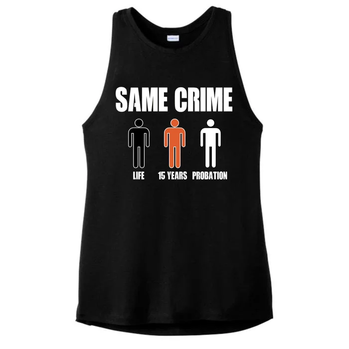 Same Crime Life 15 Years Probation Equality Ladies Tri-Blend Wicking Tank