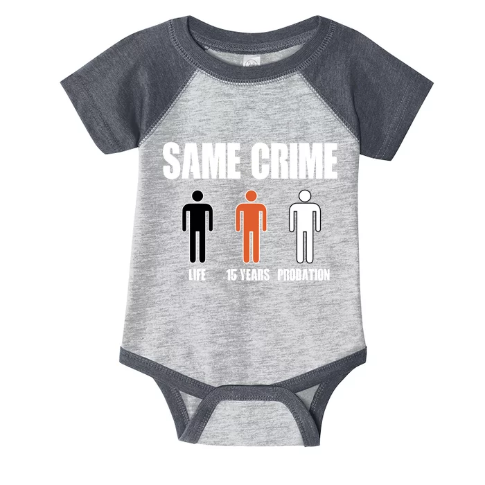 Same Crime Life 15 Years Probation Equality Infant Baby Jersey Bodysuit