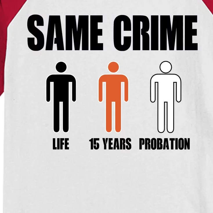 Same Crime Life 15 Years Probation Equality Kids Colorblock Raglan Jersey