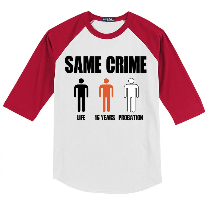 Same Crime Life 15 Years Probation Equality Kids Colorblock Raglan Jersey