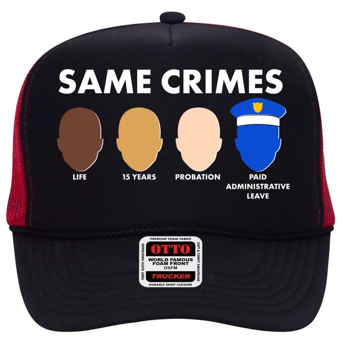 Same Crimes Black Lives Matter High Crown Mesh Trucker Hat