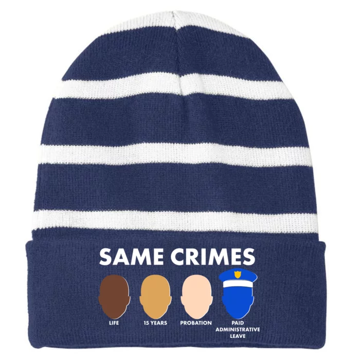 Same Crimes Black Lives Matter Striped Beanie with Solid Band