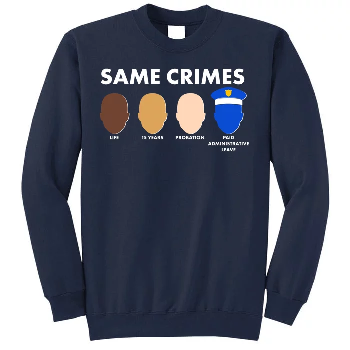 Same Crimes Black Lives Matter Tall Sweatshirt