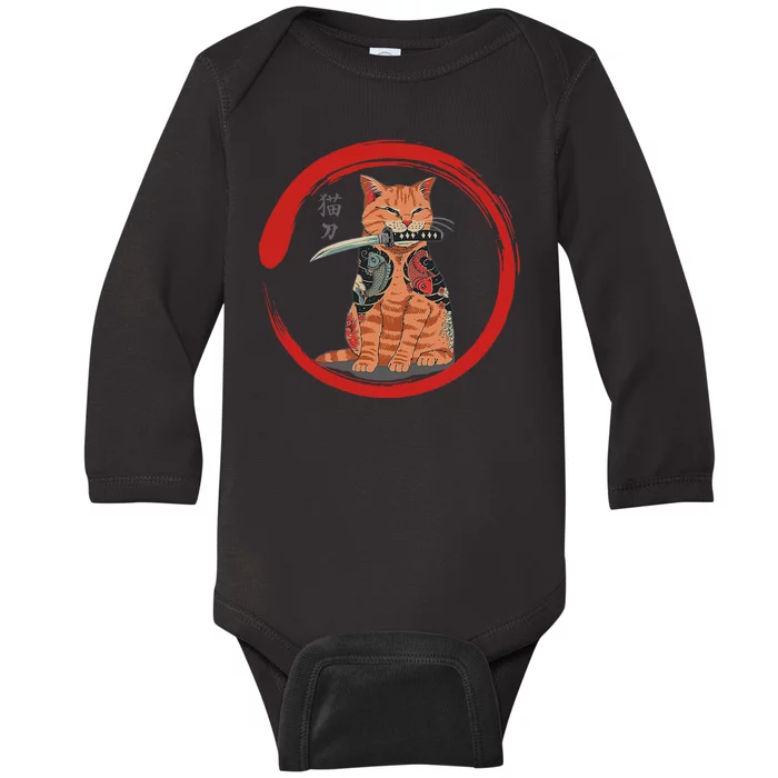 Samurai Cattana Emblem Baby Long Sleeve Bodysuit