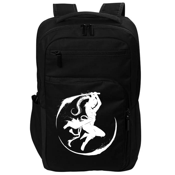 Samurai Lady Katana Slashing Circle Impact Tech Backpack