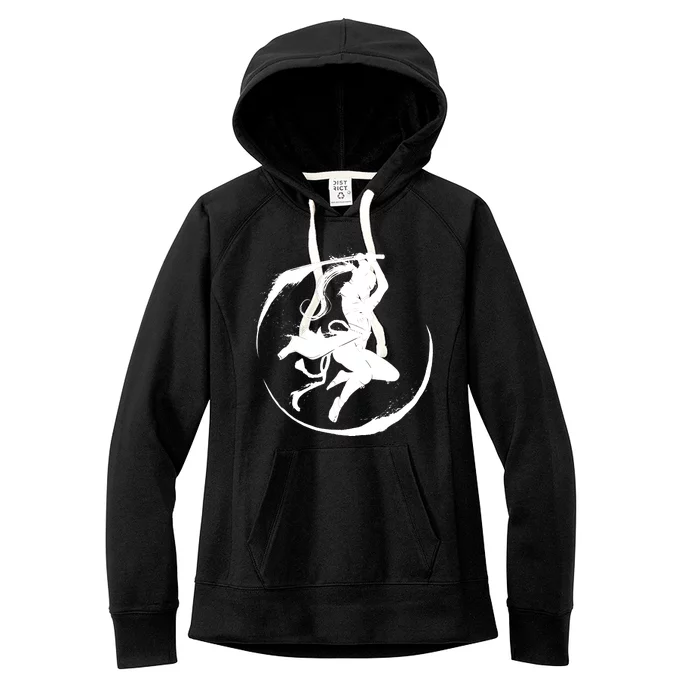 Samurai Lady Katana Slashing Circle Women's Fleece Hoodie