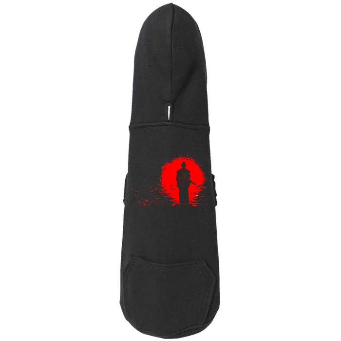 Samurai Red Sun Warrior Hollow Doggie 3-End Fleece Hoodie