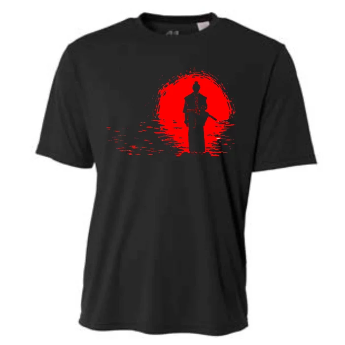 Samurai Red Sun Warrior Hollow Cooling Performance Crew T-Shirt