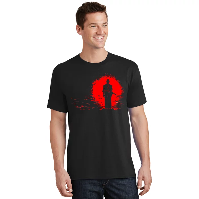 Samurai Red Sun Warrior Hollow T-Shirt