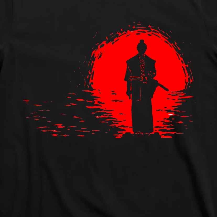 Samurai Red Sun Warrior Hollow T-Shirt