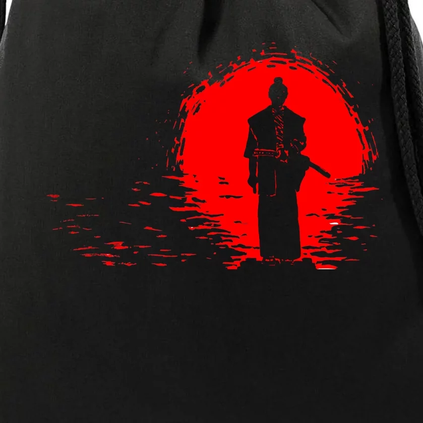 Samurai Red Sun Warrior Hollow Drawstring Bag