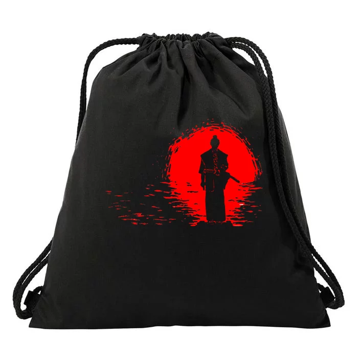 Samurai Red Sun Warrior Hollow Drawstring Bag