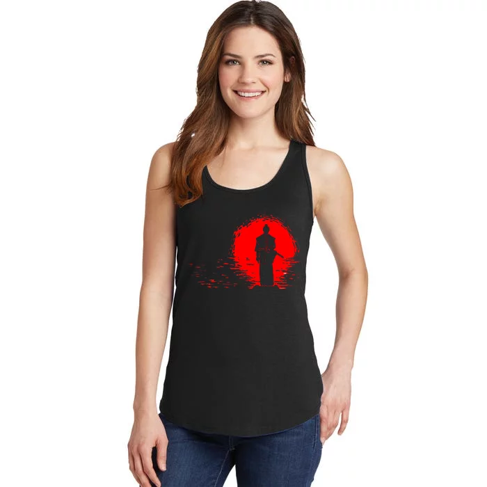 Samurai Red Sun Warrior Hollow Ladies Essential Tank