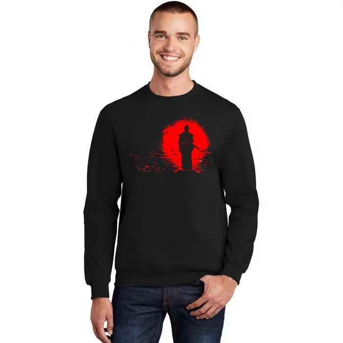 Samurai Red Sun Warrior Hollow Tall Sweatshirt