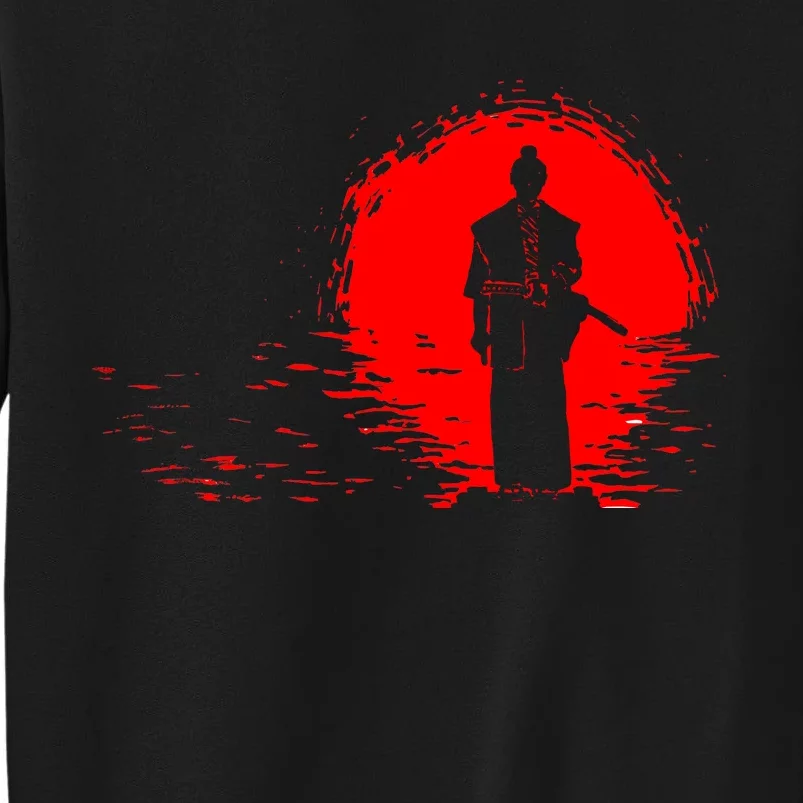 Samurai Red Sun Warrior Hollow Tall Sweatshirt