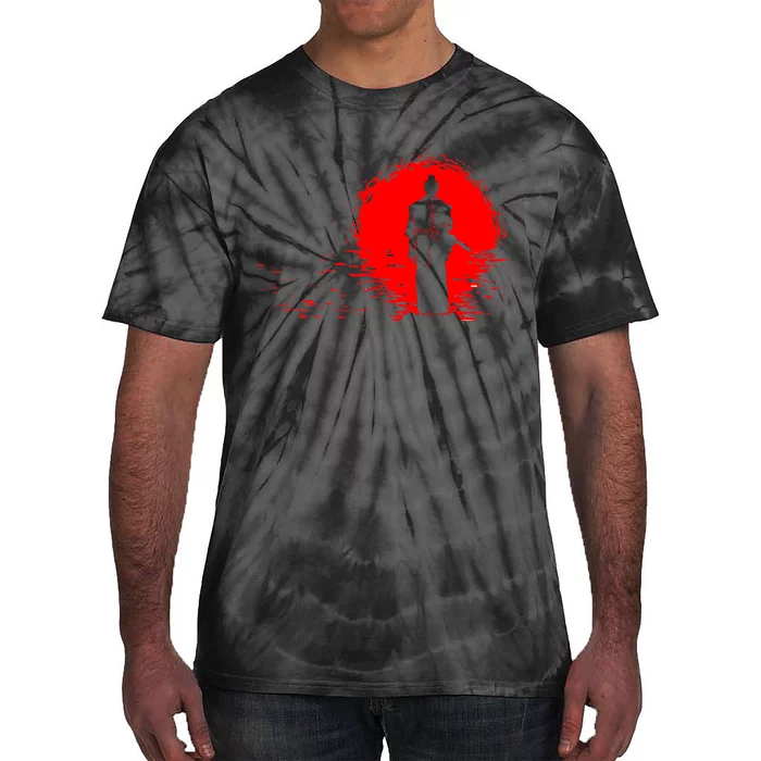 Samurai Red Sun Warrior Hollow Tie-Dye T-Shirt