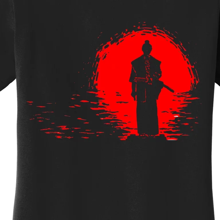 Samurai Red Sun Warrior Hollow Women's T-Shirt