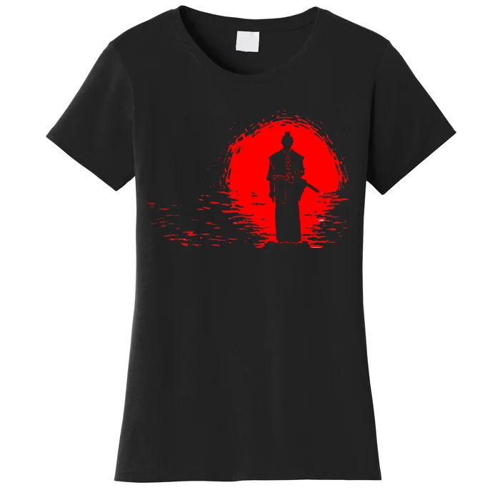 Samurai Red Sun Warrior Hollow Women's T-Shirt