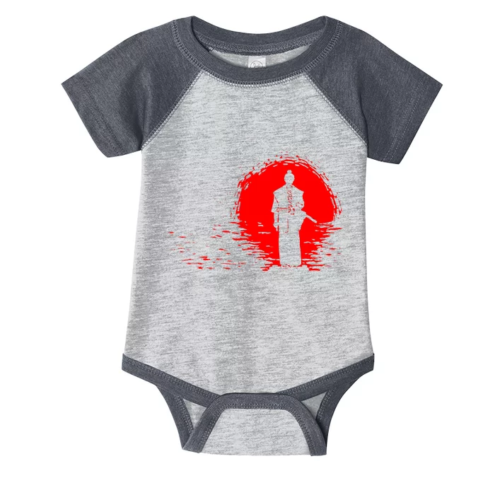 Samurai Red Sun Warrior Hollow Infant Baby Jersey Bodysuit