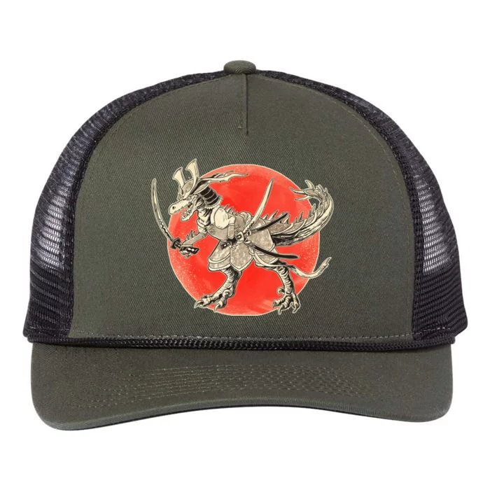 Samurai T-Rex Retro Rope Trucker Hat Cap