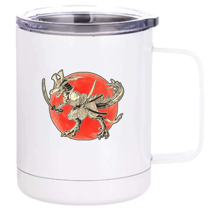 Samurai T-Rex Front & Back 12oz Stainless Steel Tumbler Cup