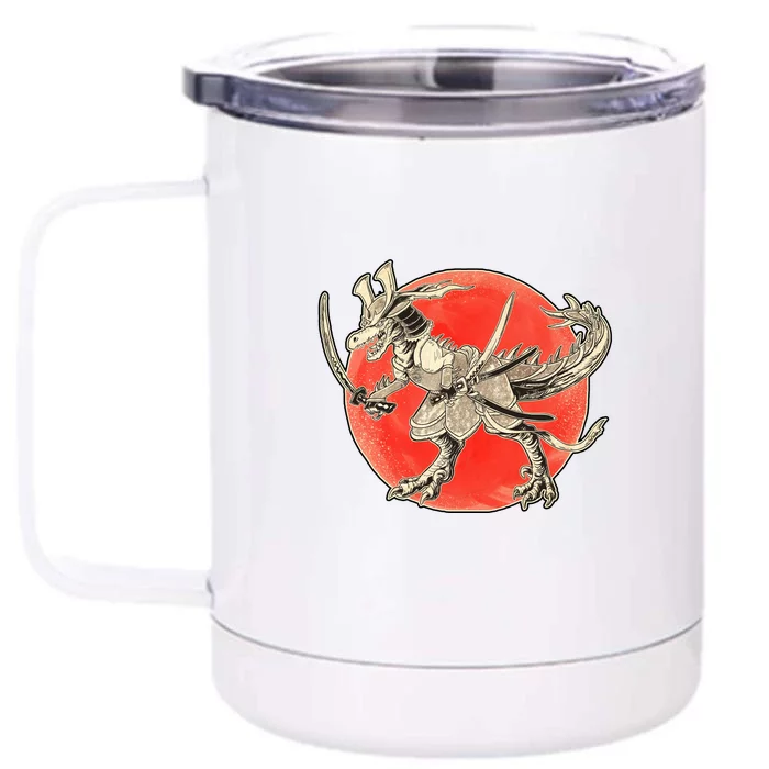 Samurai T-Rex Front & Back 12oz Stainless Steel Tumbler Cup