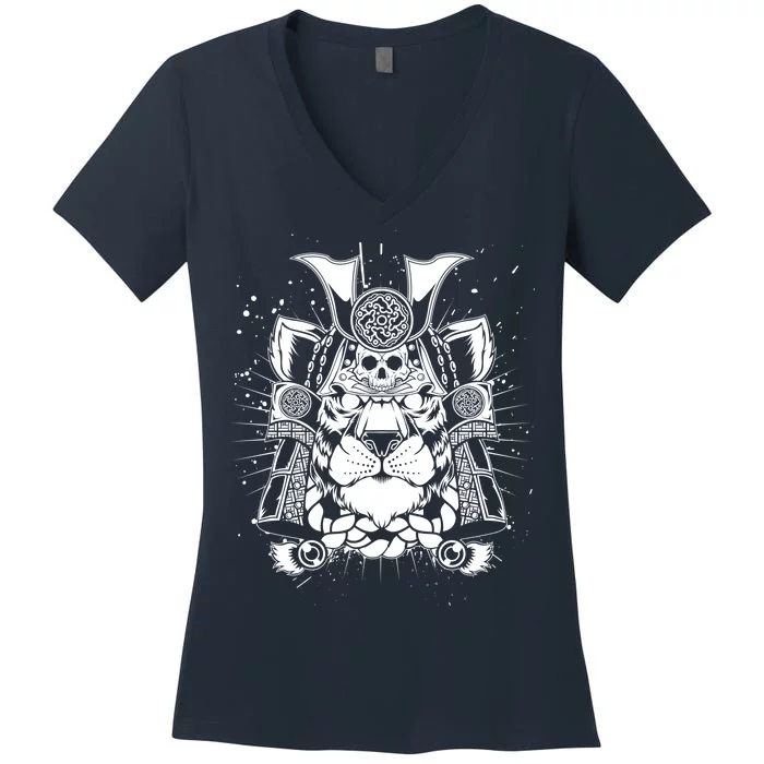 Samurai Tiger Women's V-Neck T-Shirt