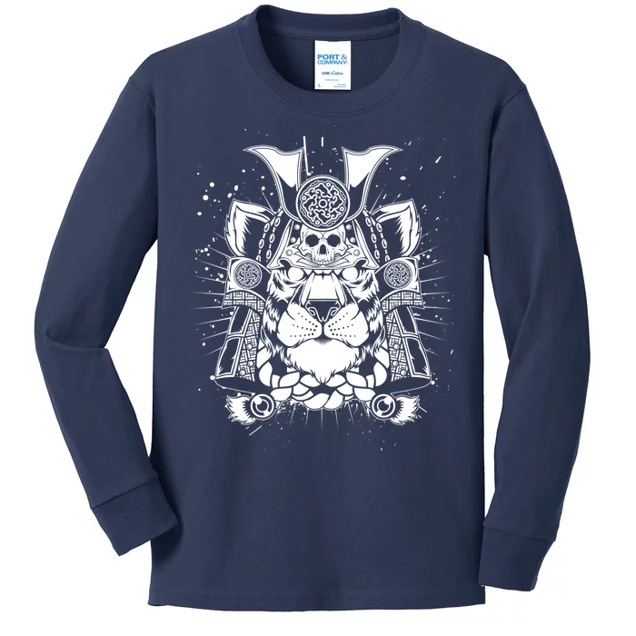 Samurai Tiger Kids Long Sleeve Shirt