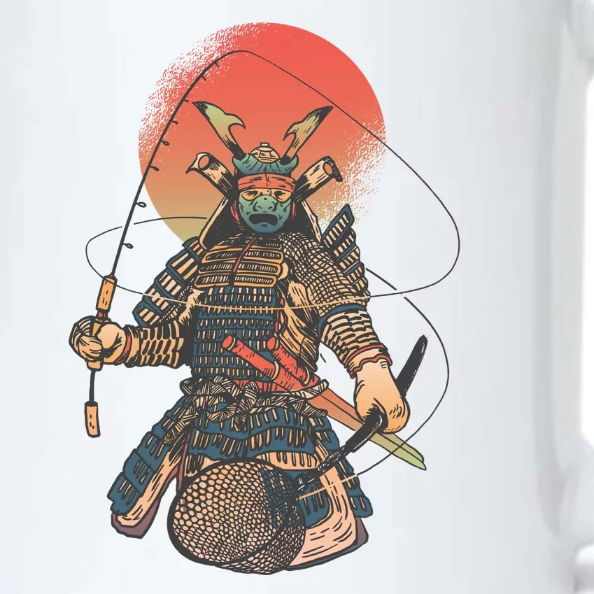 Samurai Warrior Fishing Black Color Changing Mug