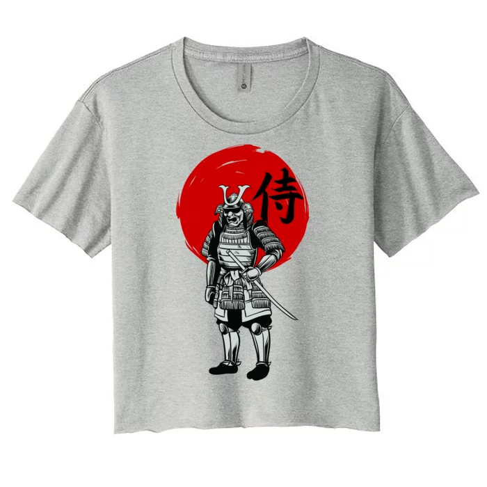 Samurai Warrior Graphic Women's Crop Top Tee