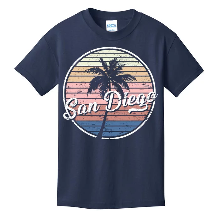 San Diego Palm Tree Vintage Retro Kids T-Shirt