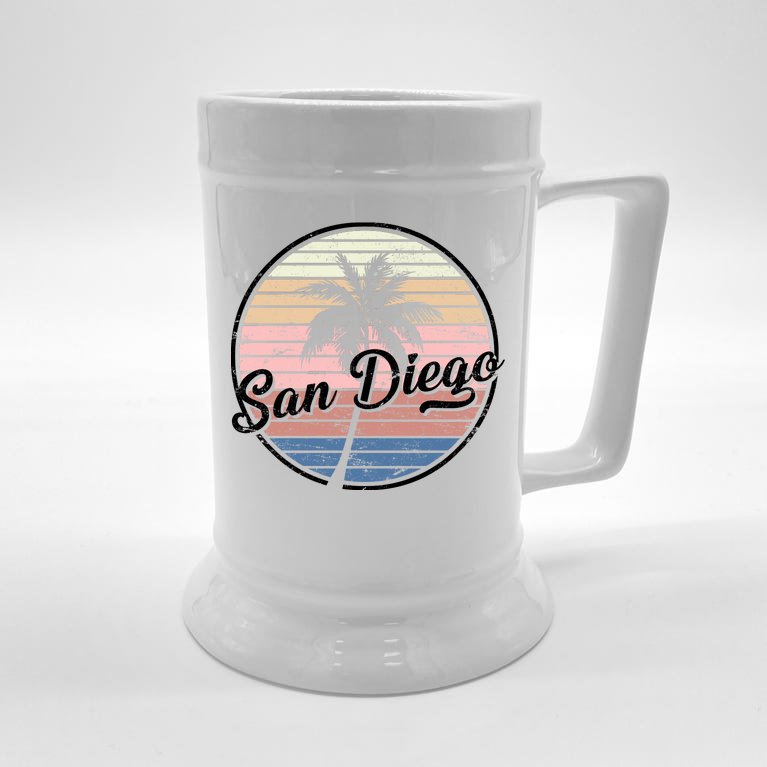 San Diego Palm Tree Vintage Retro Beer Stein