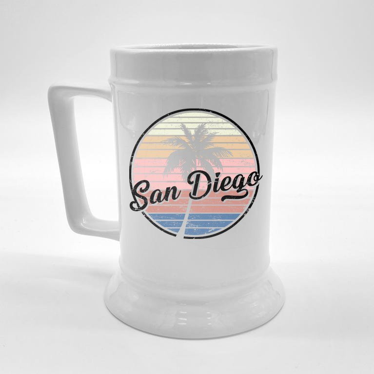 San Diego Palm Tree Vintage Retro Beer Stein