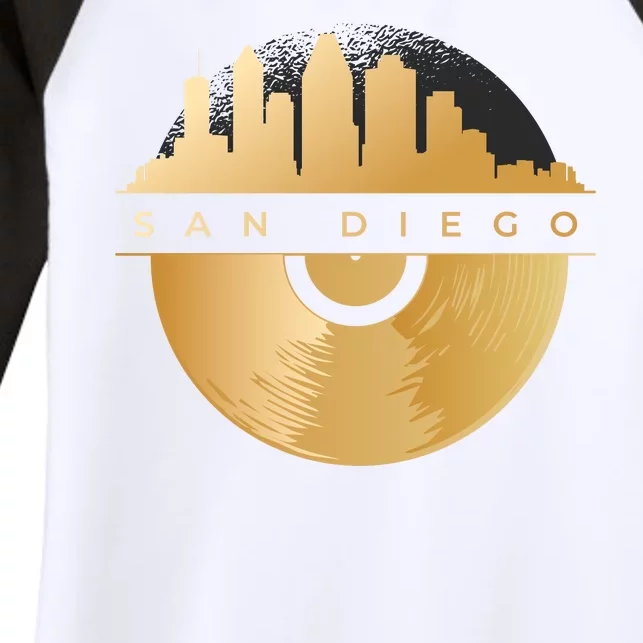 San Diego Vinyl Skyline Women's Tri-Blend 3/4-Sleeve Raglan Shirt